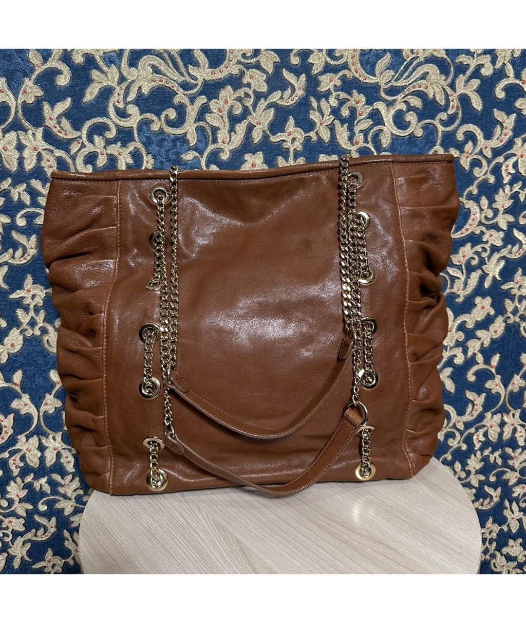 RED VALENTINO Коричневая сумка тоут из искусственной кожи, фото 9