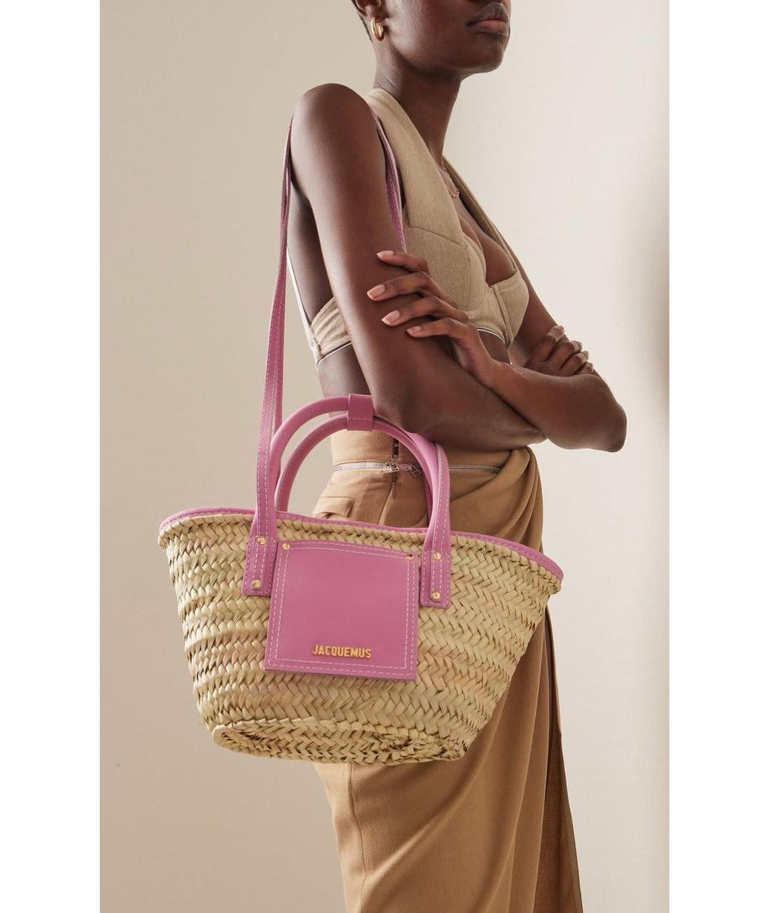 JACQUEMUS Розовая сумка с короткими ручками, фото 3