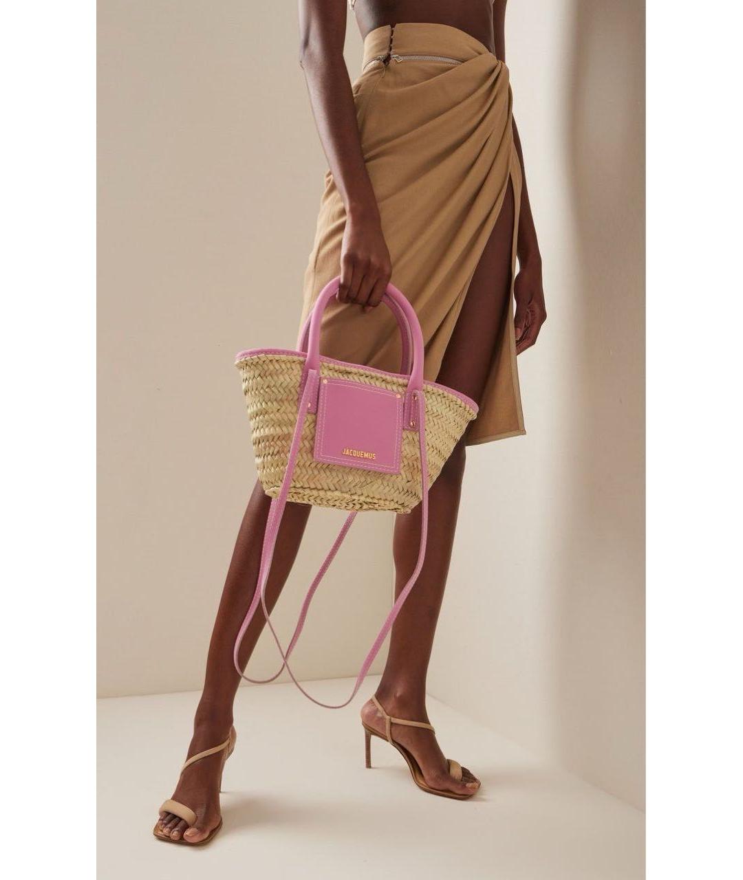 JACQUEMUS Розовая сумка с короткими ручками, фото 4