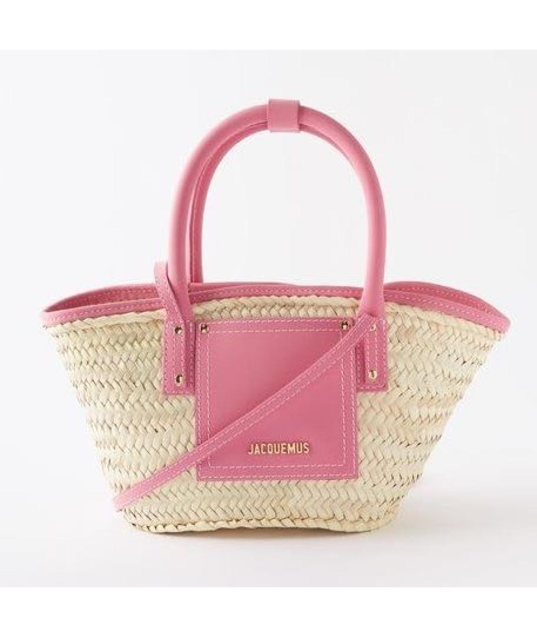 JACQUEMUS Розовая сумка с короткими ручками, фото 5