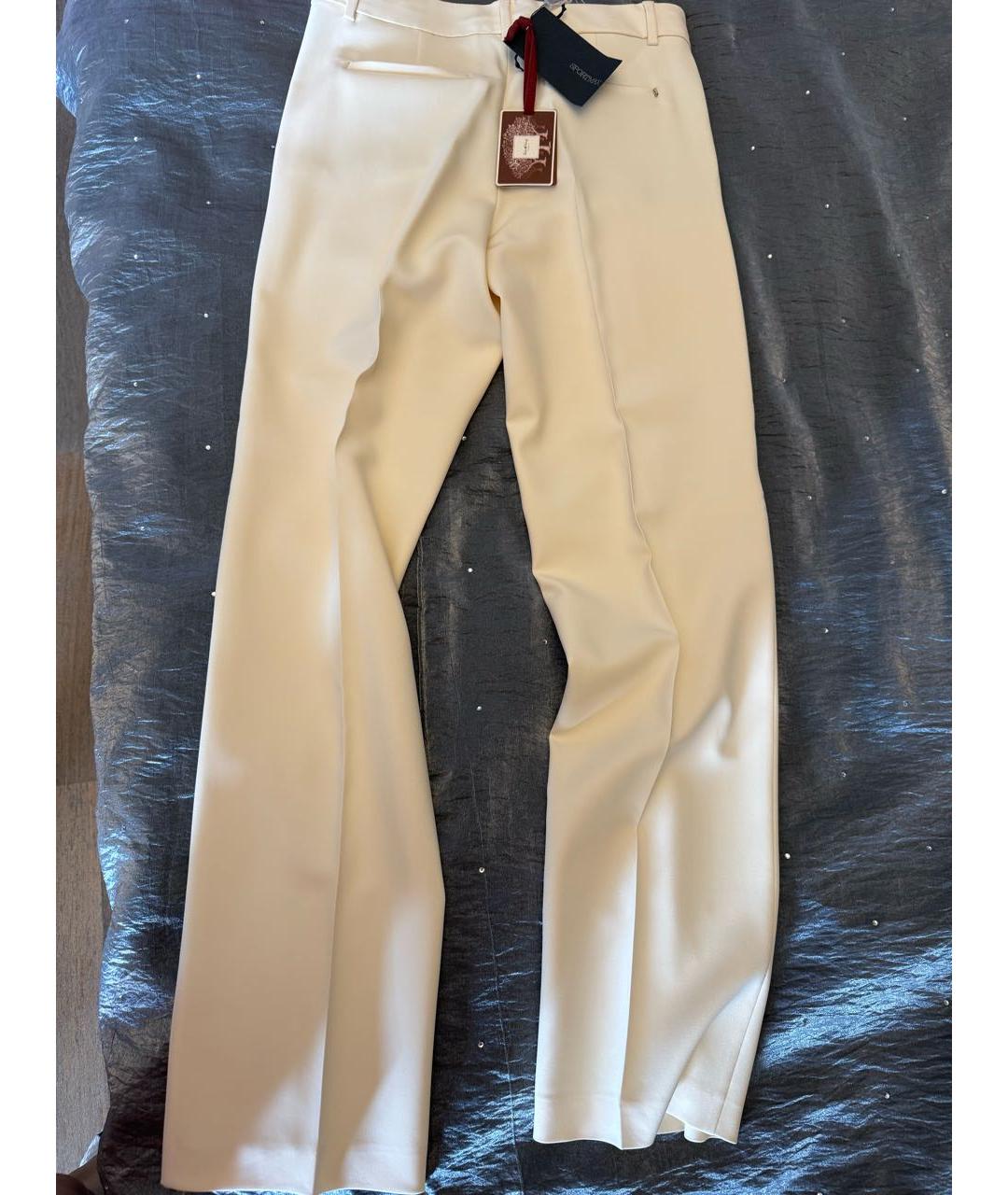 SPORTMAX Бежевые вискозные прямые брюки, фото 2