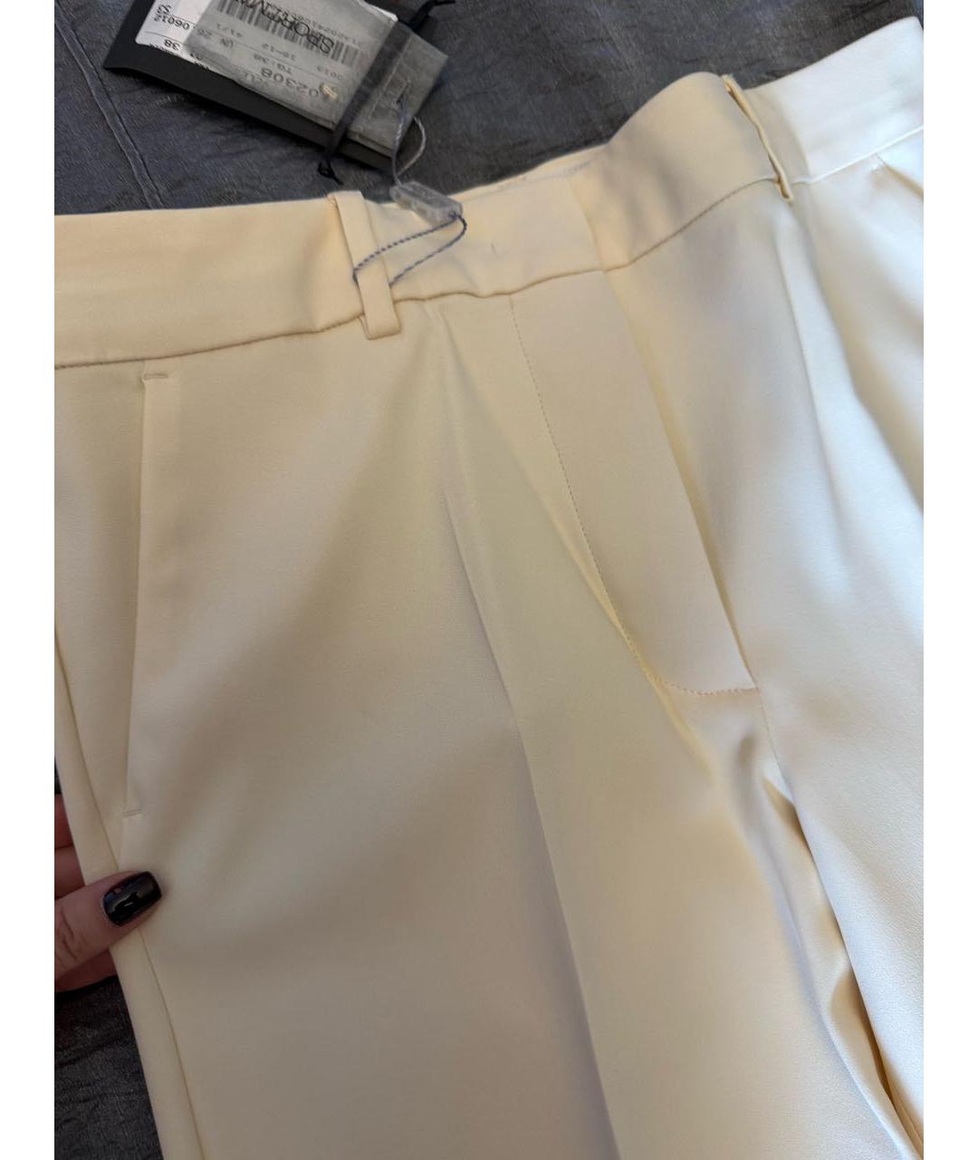 SPORTMAX Бежевые вискозные прямые брюки, фото 4