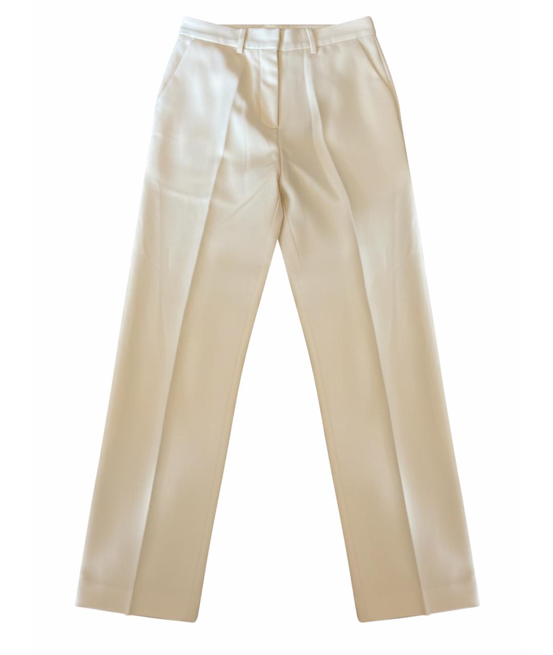 SPORTMAX Бежевые вискозные прямые брюки, фото 1