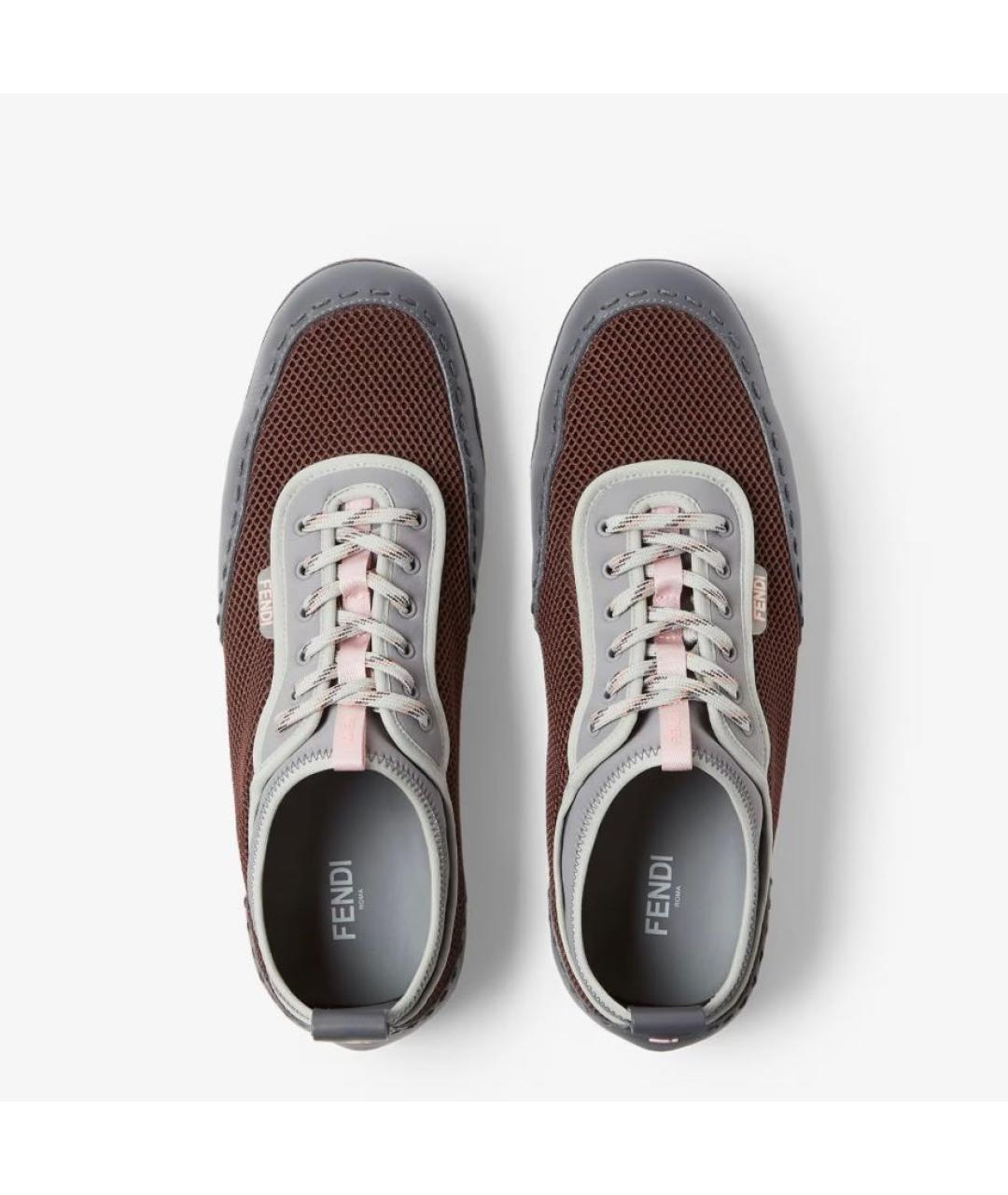 FENDI Серые низкие кроссовки / кеды, фото 4