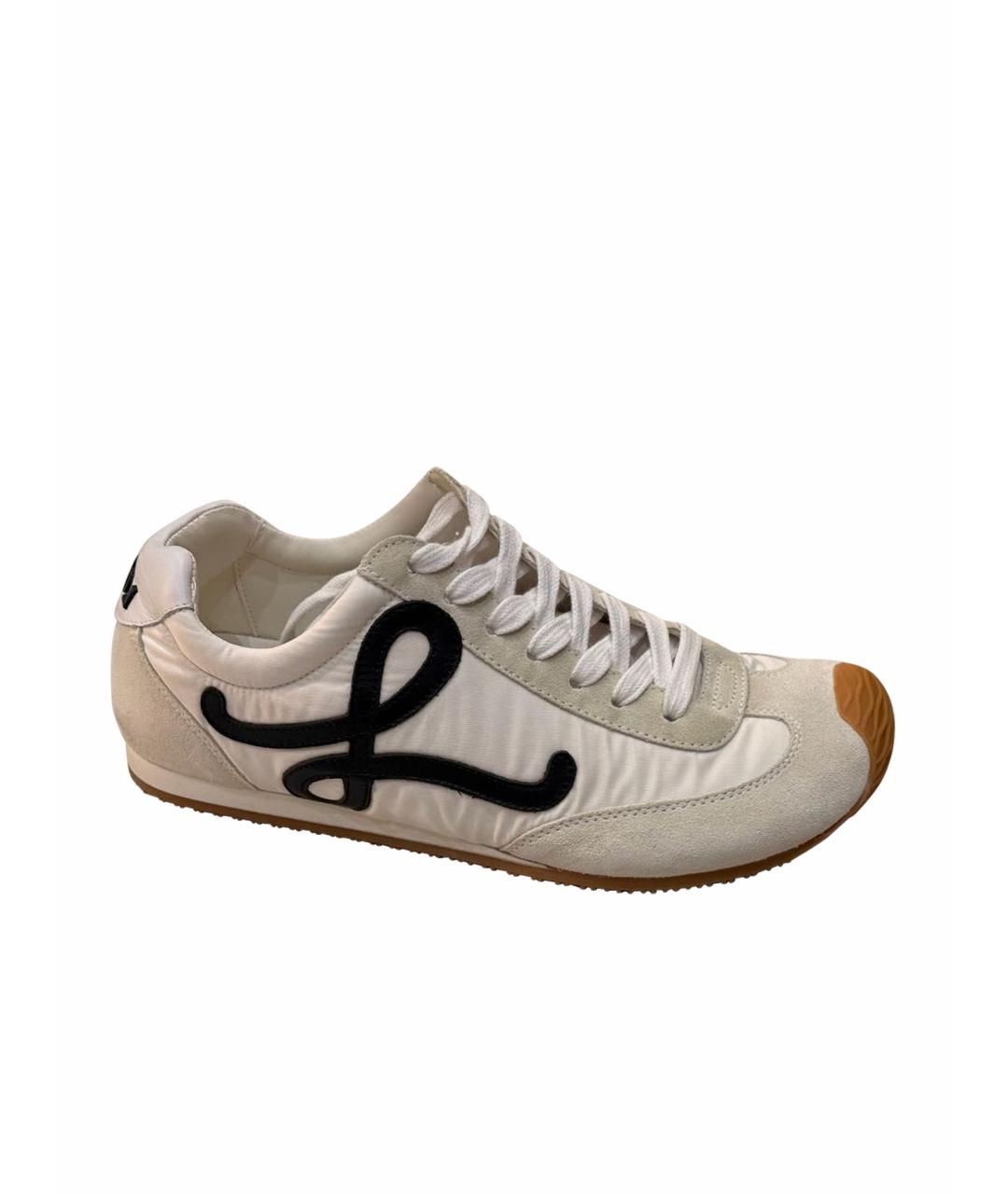 LOEWE Бежевые текстильные кроссовки, фото 1