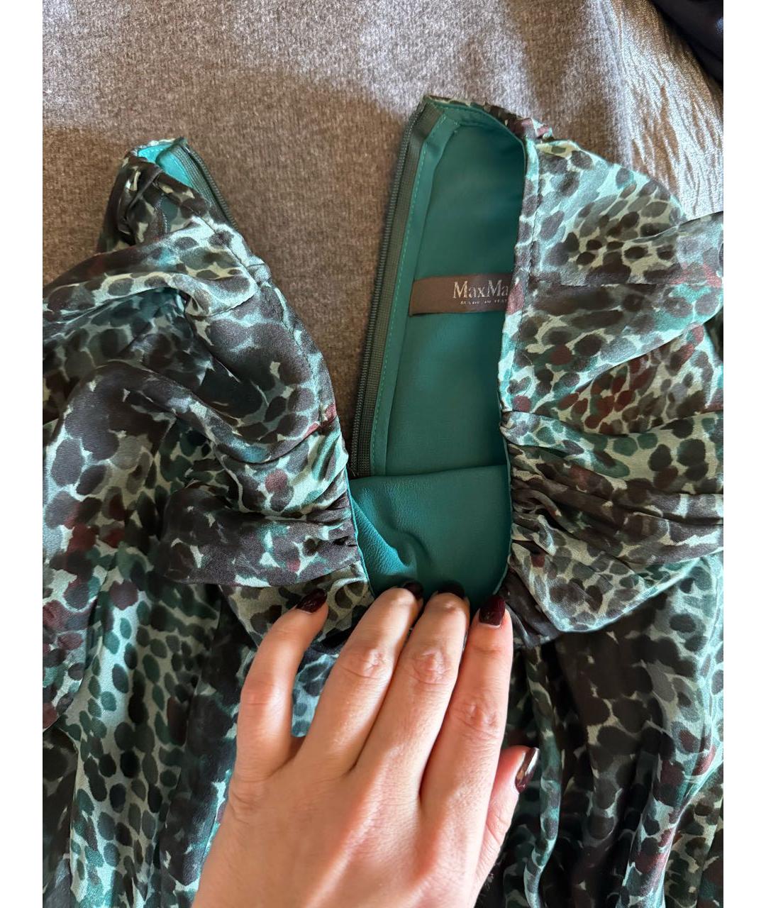 MAX MARA Зеленые повседневное платье, фото 3
