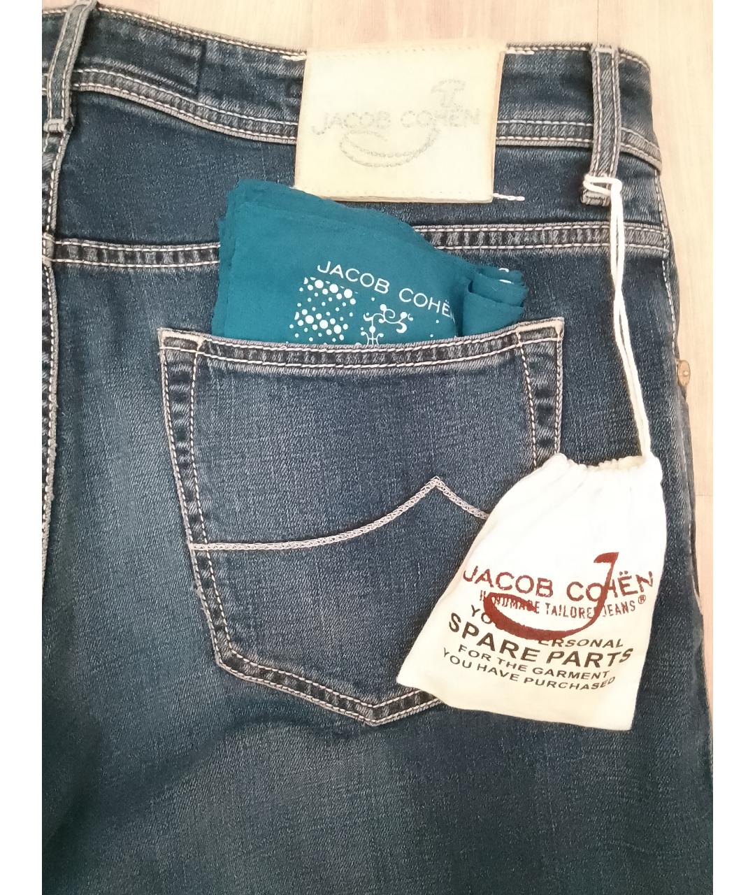 JACOB COHEN Синие хлопковые прямые джинсы, фото 3