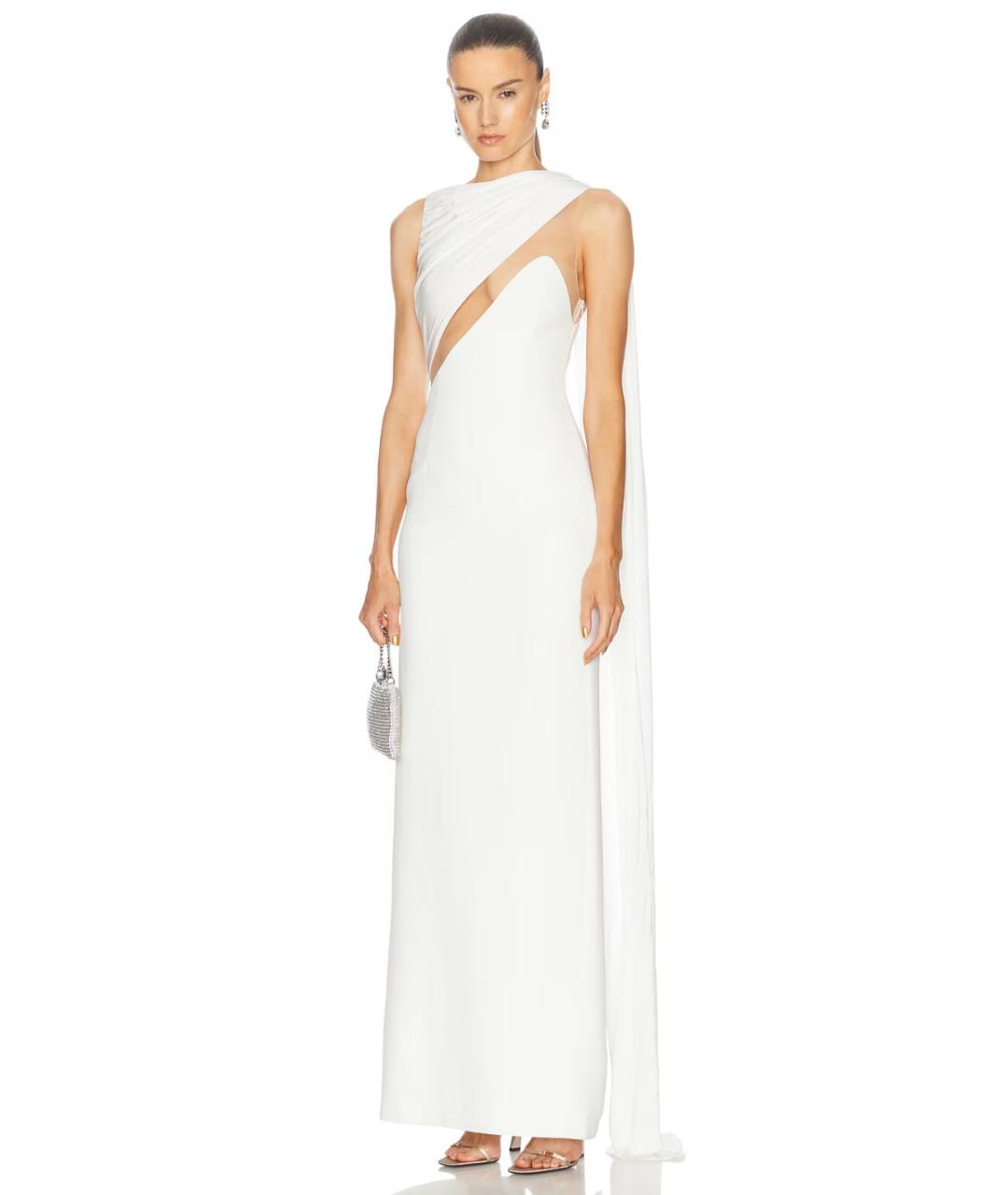 DAVID KOMA Белое вискозное вечернее платье, фото 3