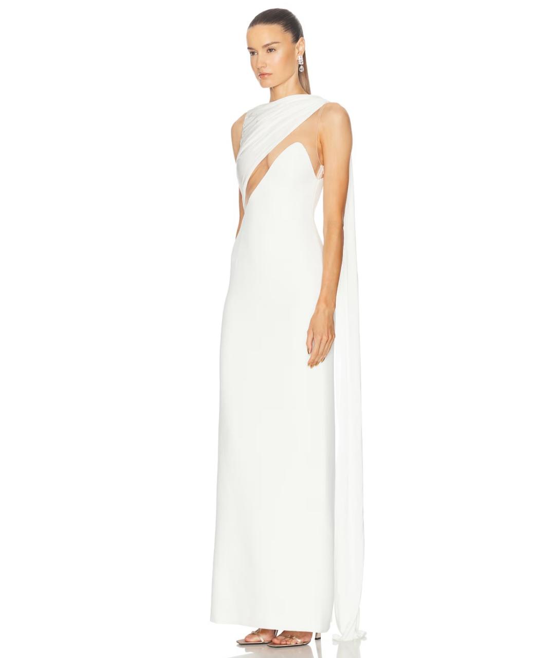 DAVID KOMA Белое вискозное вечернее платье, фото 5