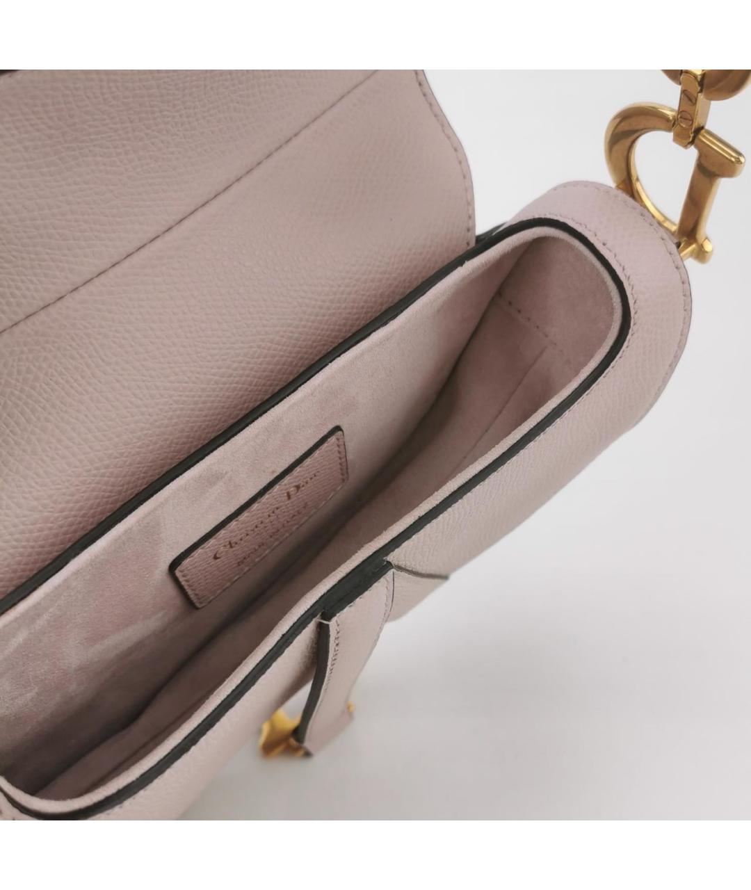 CHRISTIAN DIOR Розовая кожаная сумка с короткими ручками, фото 6