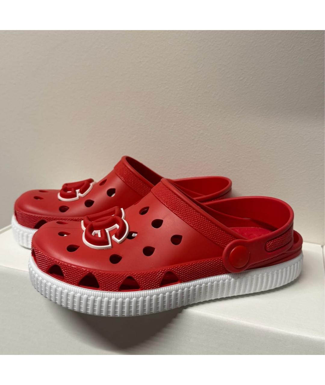 DOLCE&GABBANA Красные резиновые сандалии и шлепанцы, фото 3