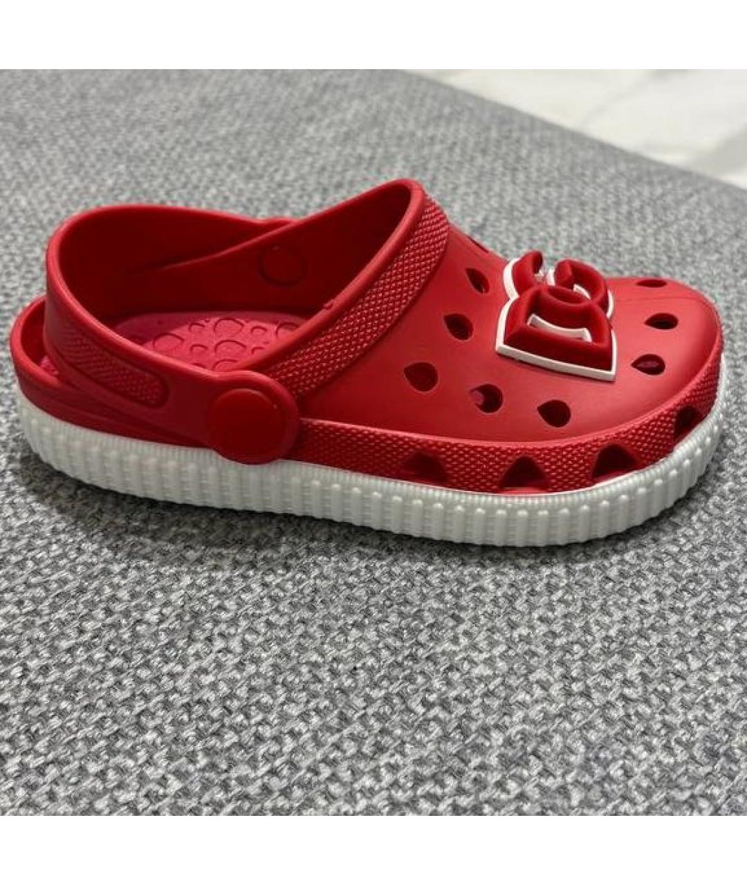 DOLCE&GABBANA Красные резиновые сандалии и шлепанцы, фото 5