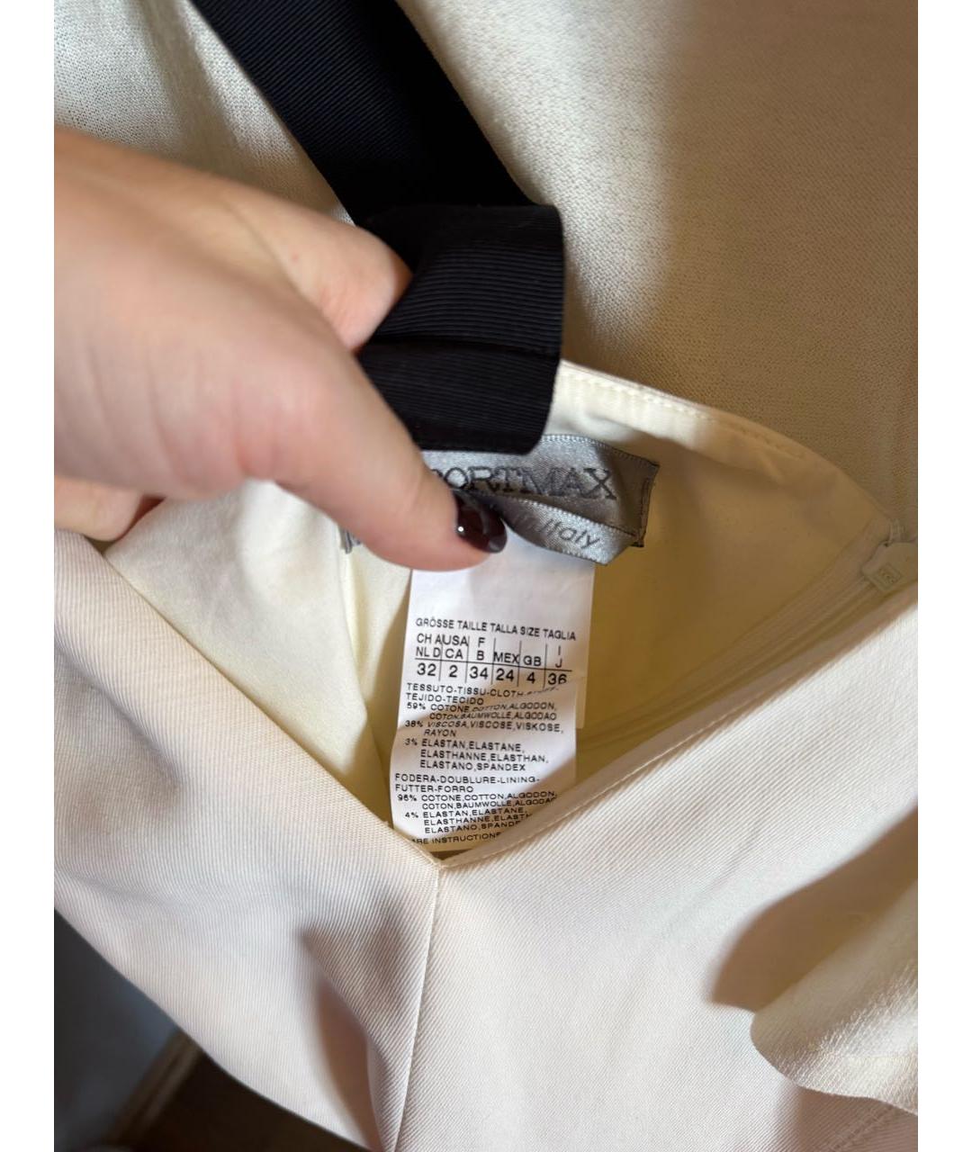 SPORTMAX Белое хлопковое коктейльное платье, фото 4