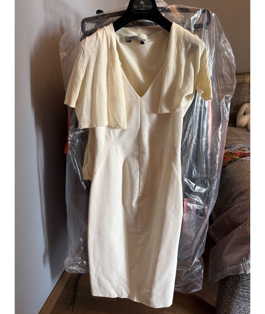 SPORTMAX Белое хлопковое коктейльное платье, фото 6