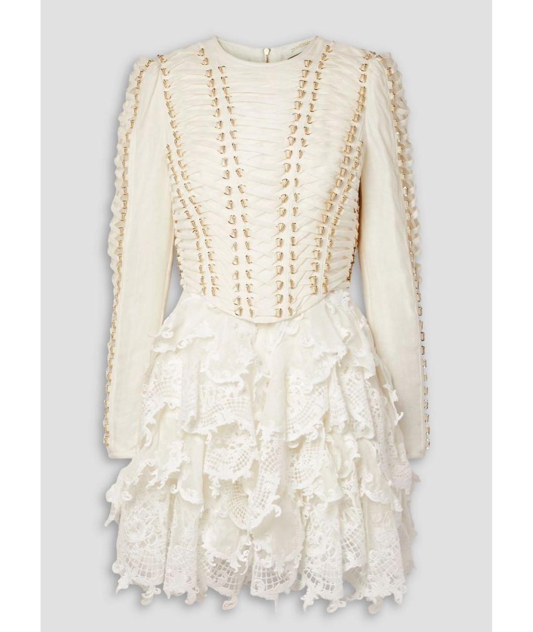 ZIMMERMANN Бежевое льняное платье, фото 7