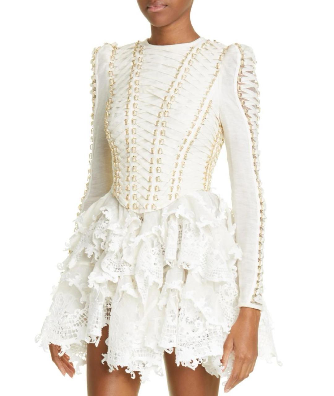 ZIMMERMANN Бежевое льняное платье, фото 5