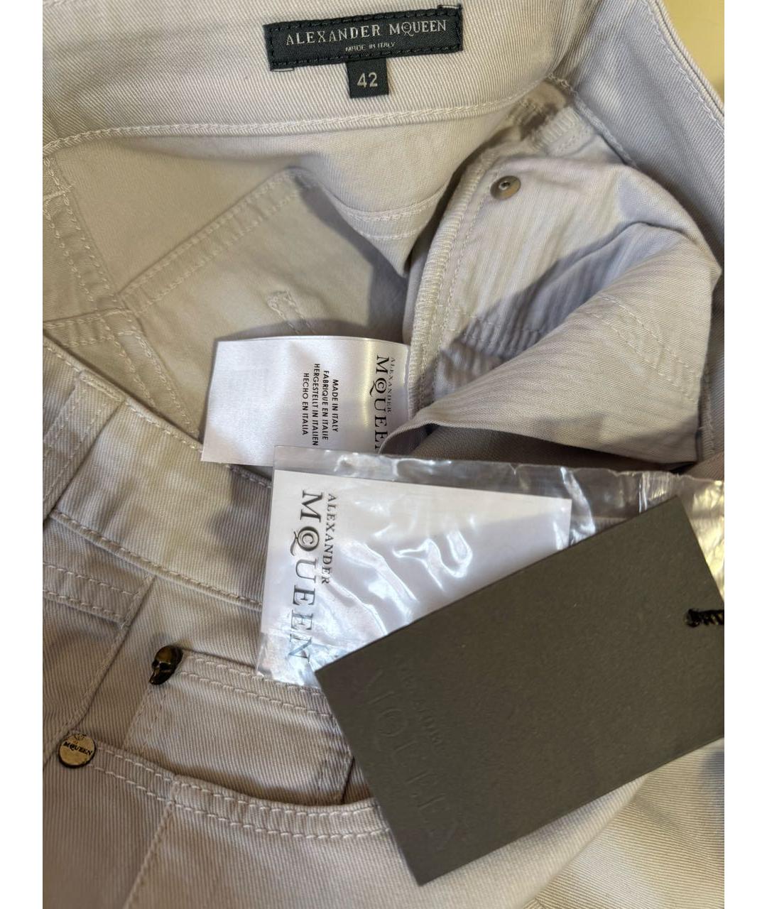 ALEXANDER MCQUEEN Голубые хлопко-эластановые джинсы слим, фото 8