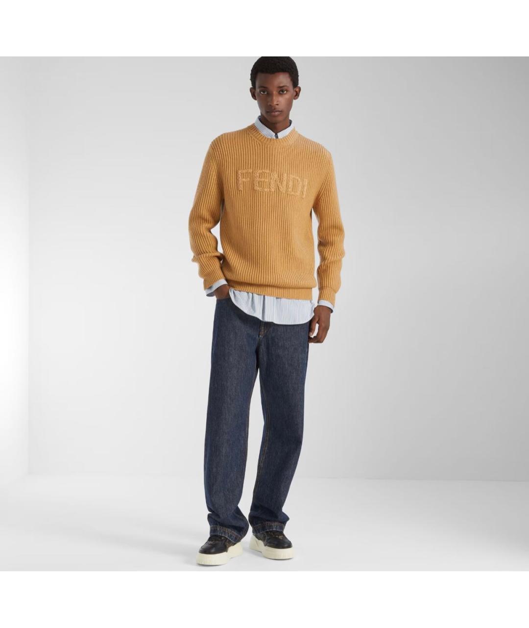 FENDI Черные кожаные низкие кроссовки / кеды, фото 5