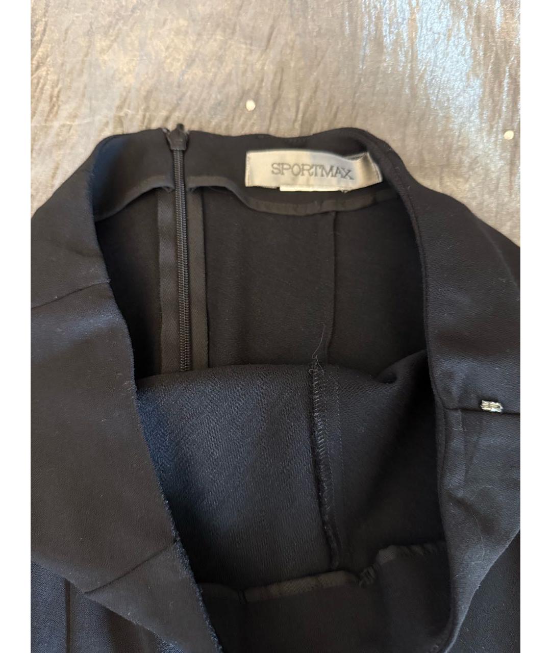 SPORTMAX Черная юбка миди, фото 3