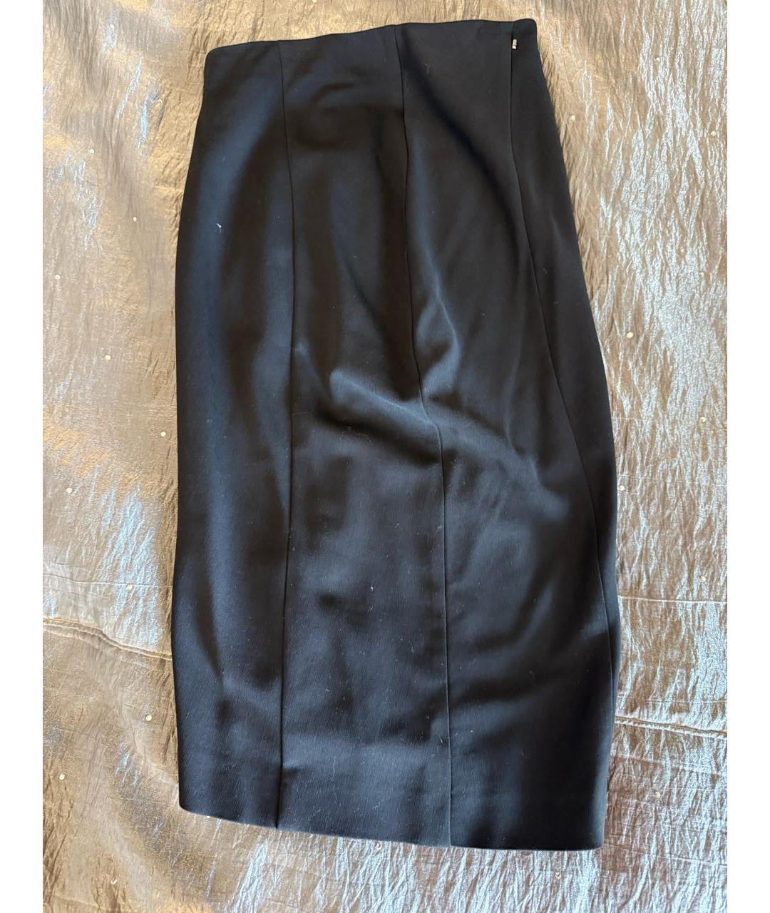 SPORTMAX Черная юбка миди, фото 5