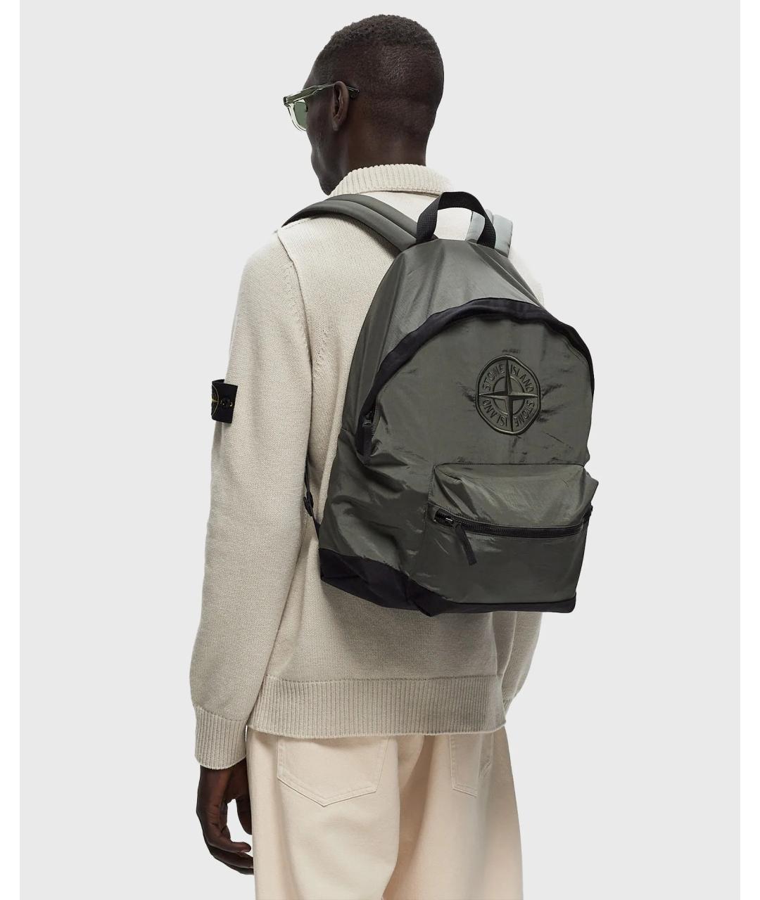 STONE ISLAND Зеленый рюкзак, фото 3