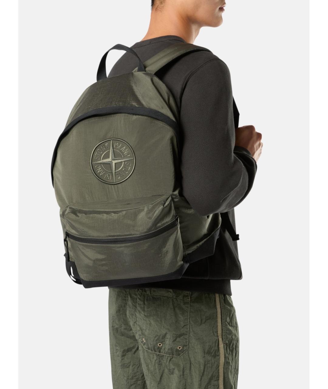 STONE ISLAND Зеленый рюкзак, фото 4