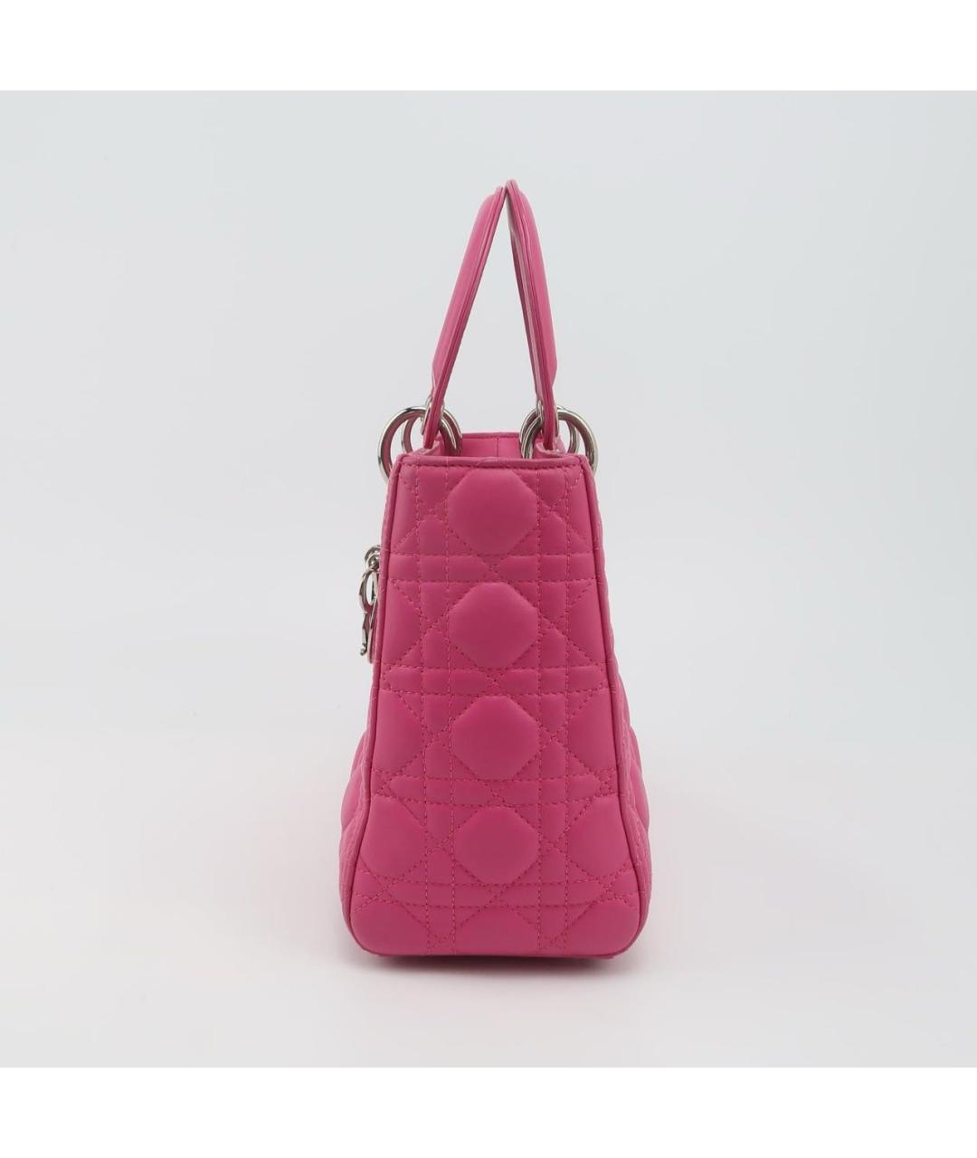 CHRISTIAN DIOR Розовая кожаная сумка с короткими ручками, фото 2