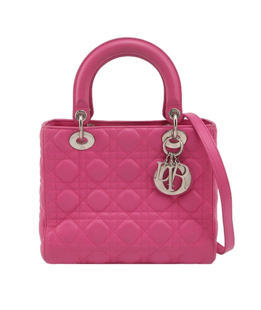 CHRISTIAN DIOR Розовая кожаная сумка с короткими ручками, фото 9