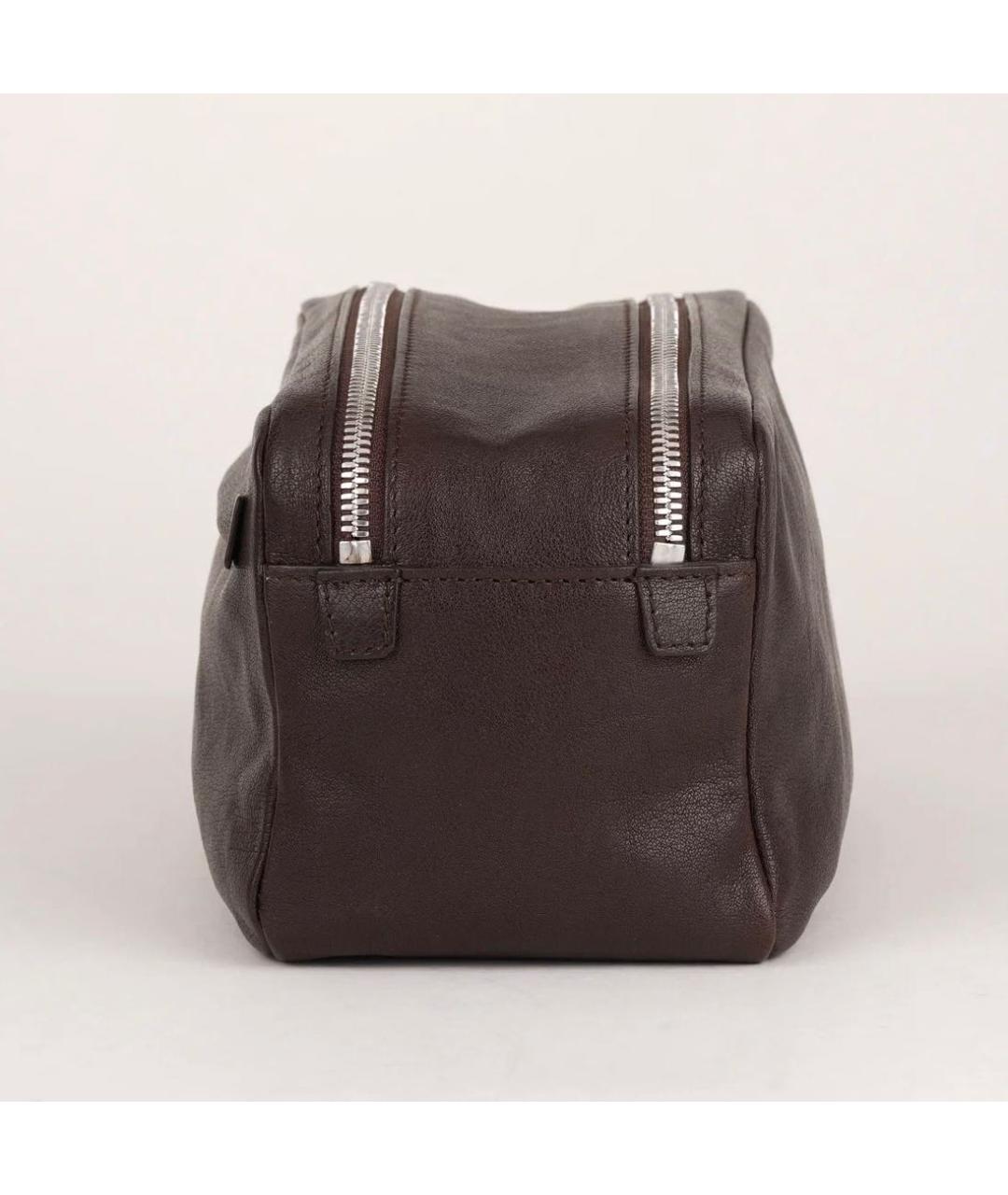 BRUNELLO CUCINELLI Коричневая кожаная барсетка, фото 4