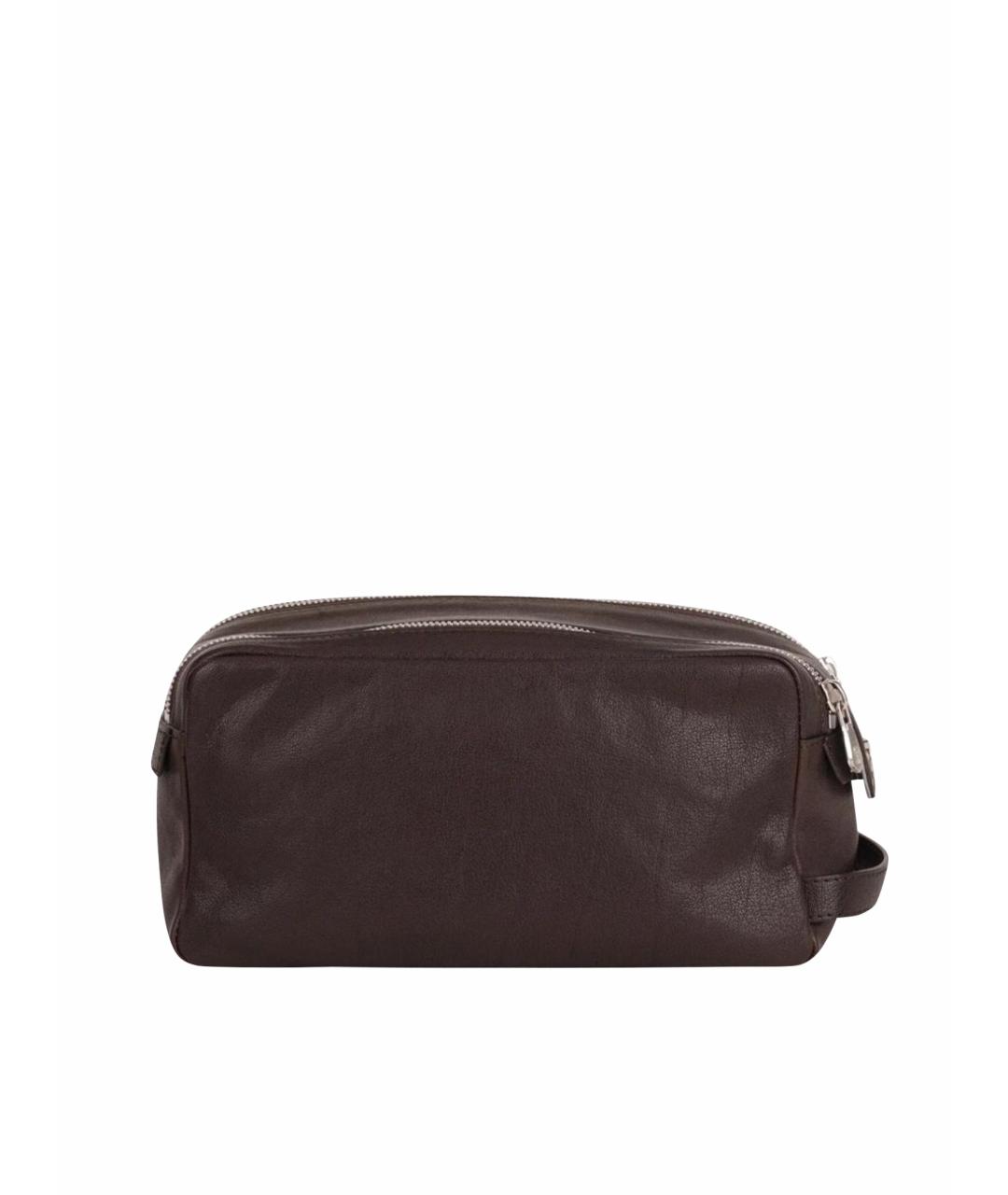 BRUNELLO CUCINELLI Коричневая кожаная барсетка, фото 9