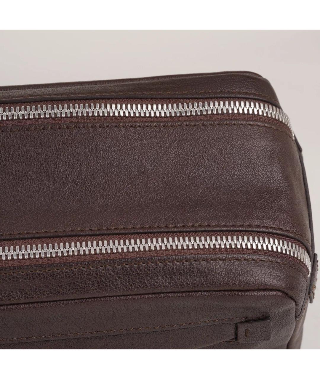 BRUNELLO CUCINELLI Коричневая кожаная барсетка, фото 7