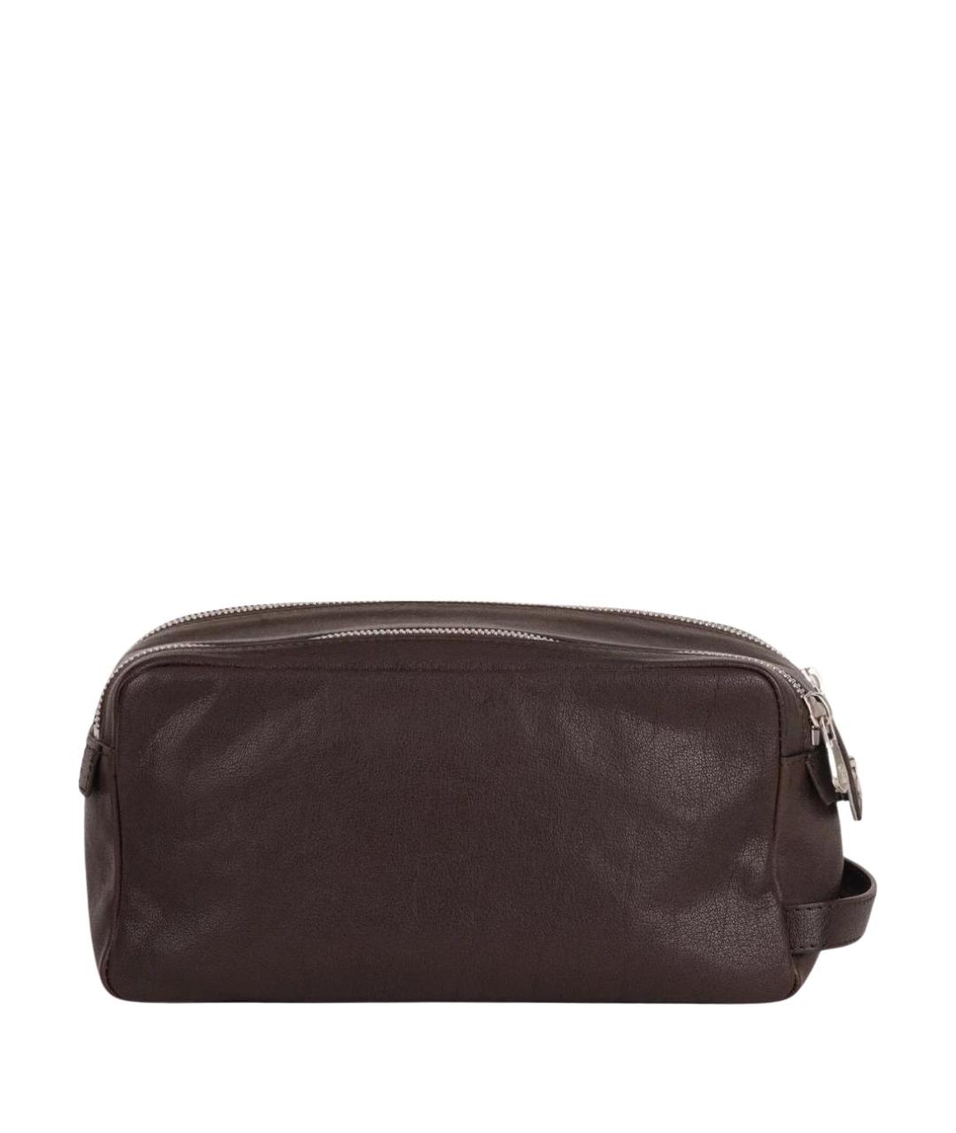 BRUNELLO CUCINELLI Коричневая кожаная барсетка, фото 1