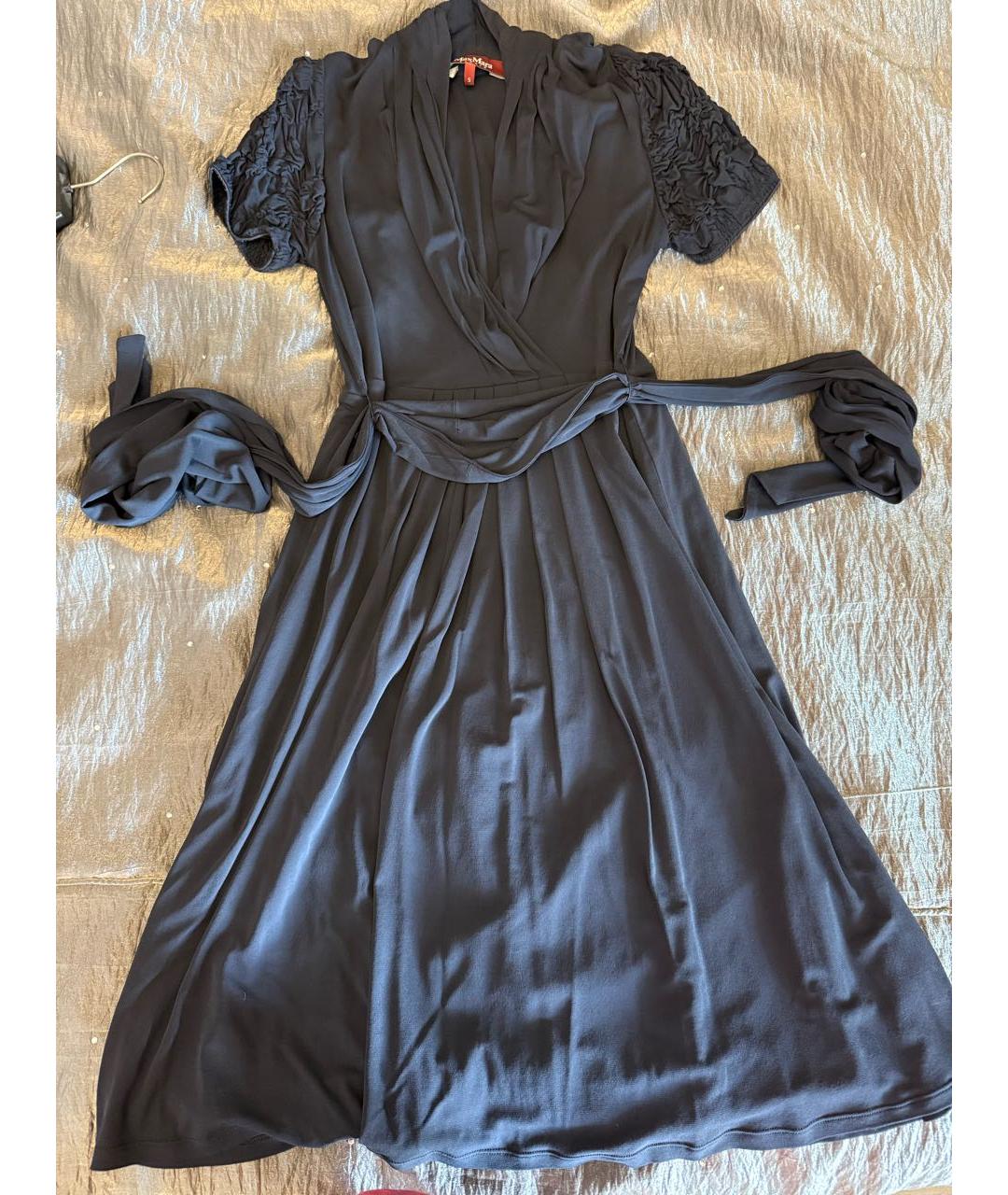 MAX MARA STUDIO Темно-синее коктейльное платье, фото 5