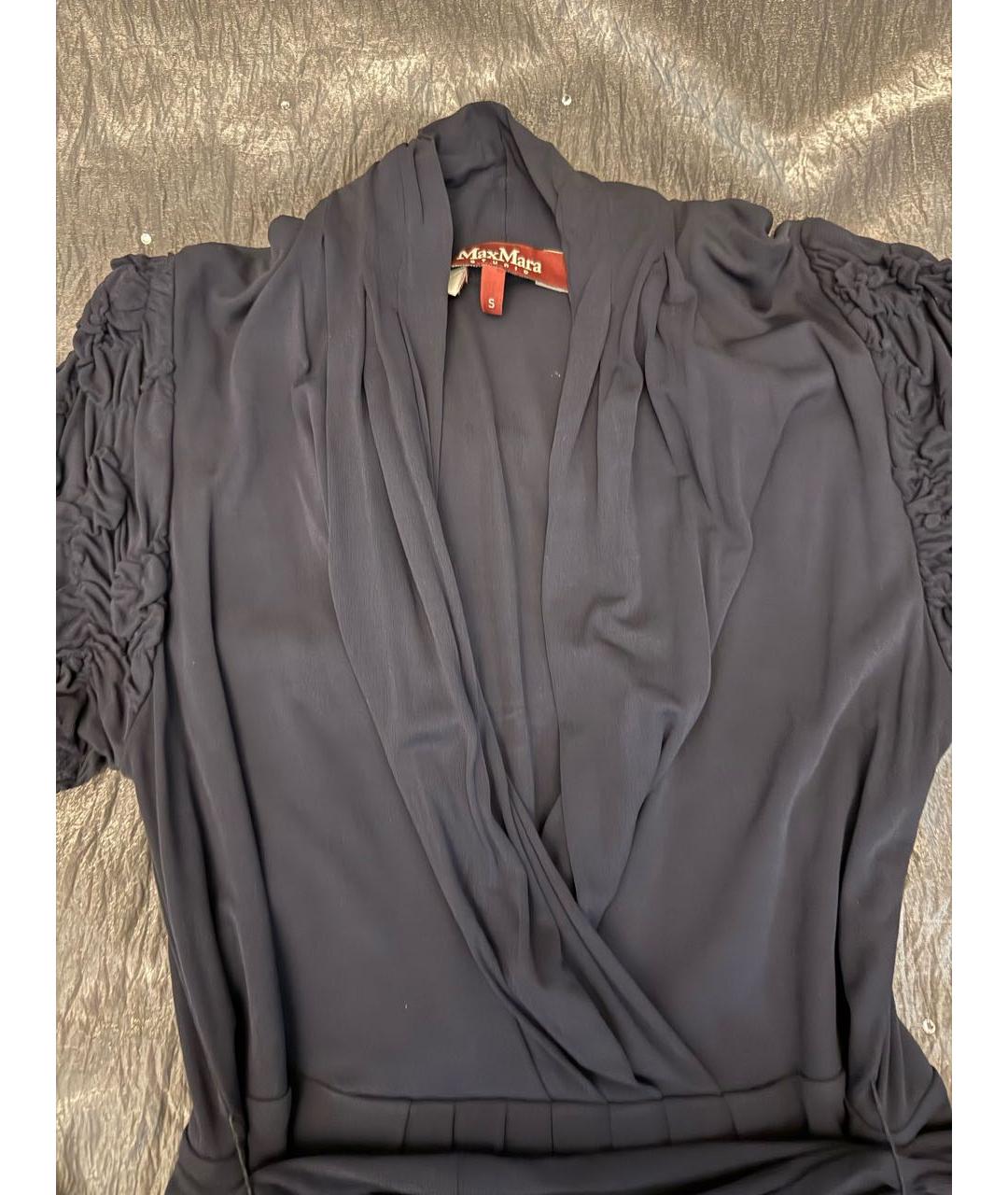 MAX MARA STUDIO Темно-синее коктейльное платье, фото 3