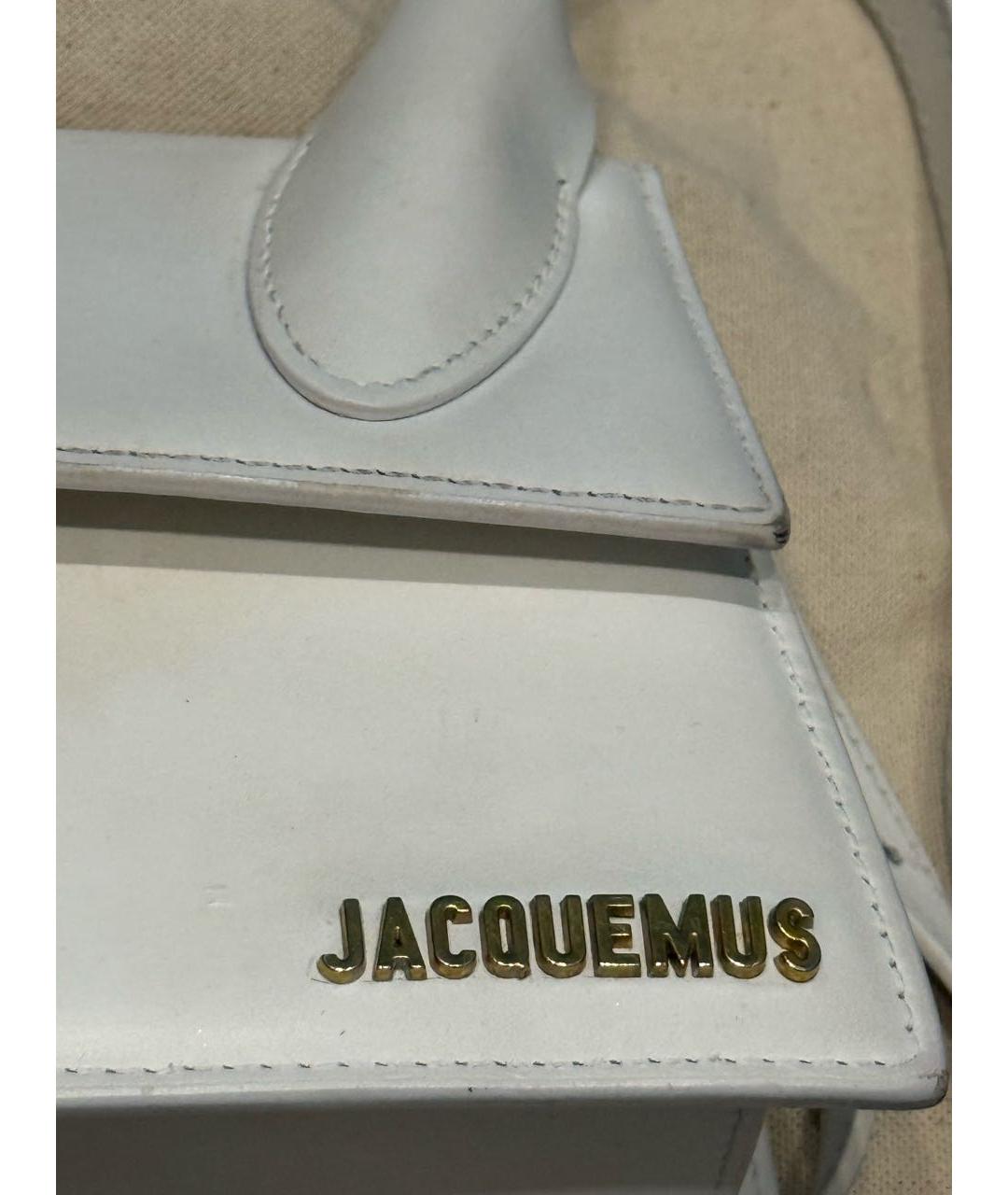 JACQUEMUS Белая кожаная сумка с короткими ручками, фото 3