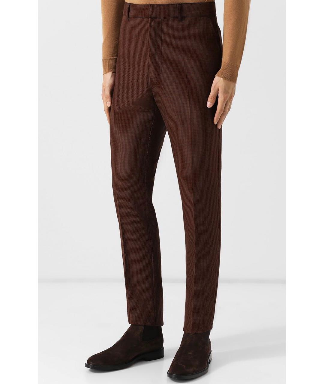 BOTTEGA VENETA Коричневые классические брюки, фото 3