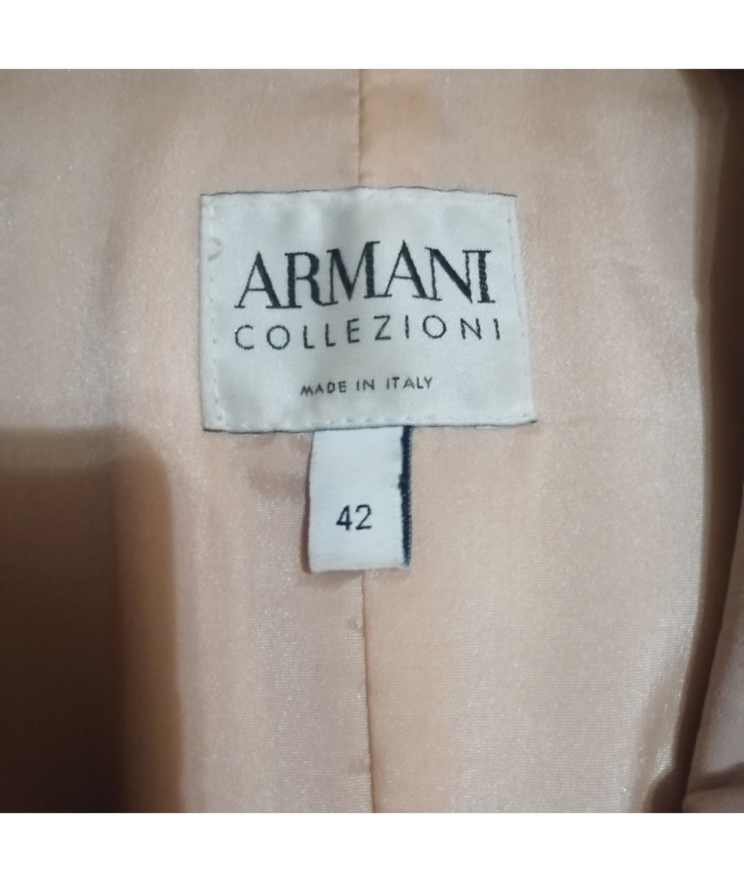 ARMANI COLLEZIONI Бежевая кожаная куртка, фото 5