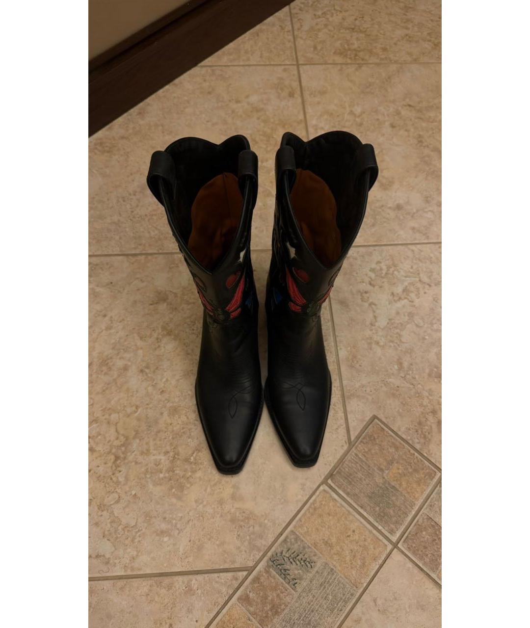 VALENTINO Черные кожаные полусапоги, фото 3