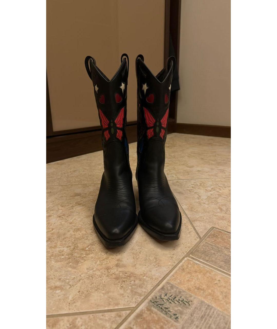 VALENTINO Черные кожаные полусапоги, фото 2