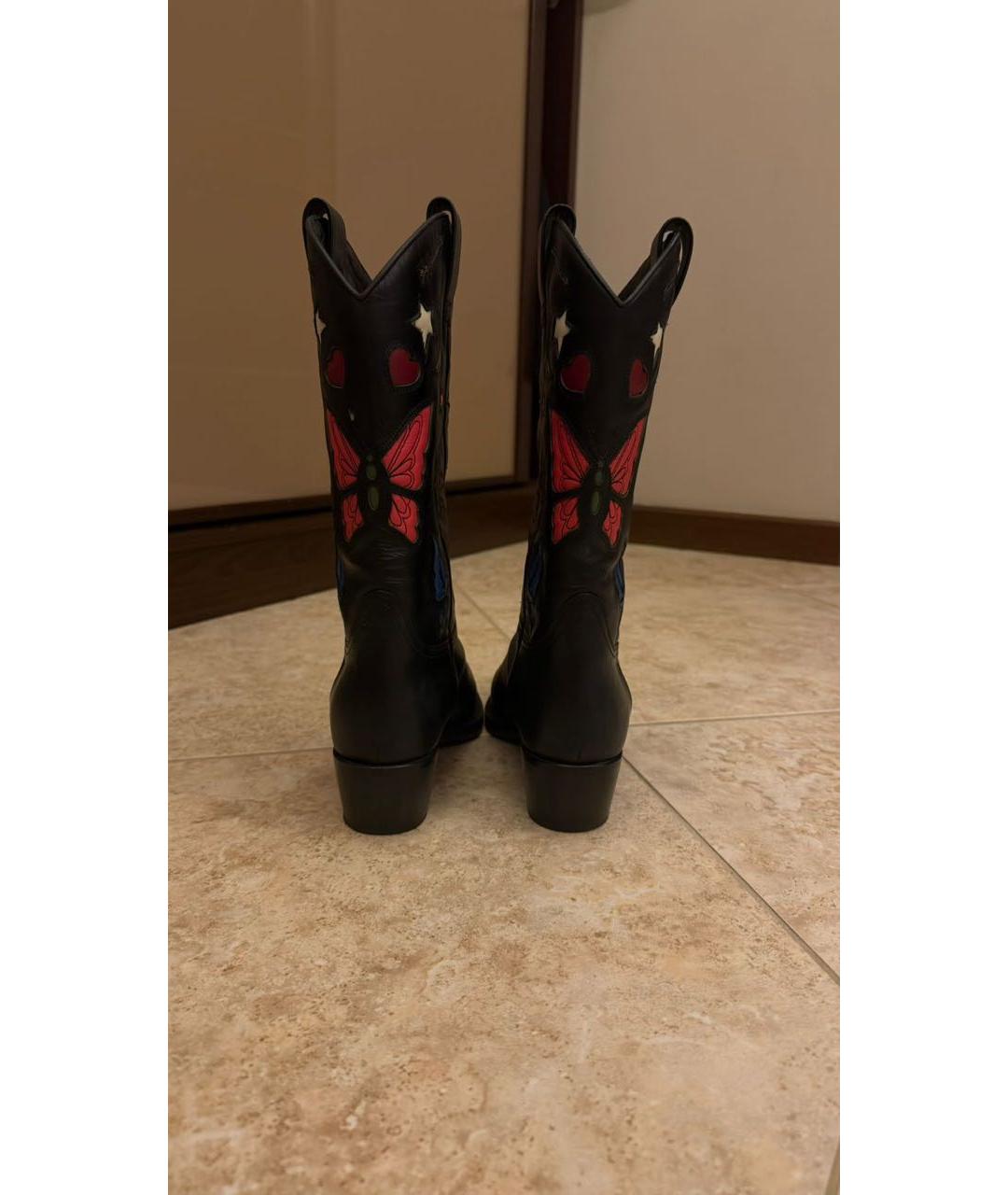 VALENTINO Черные кожаные полусапоги, фото 5