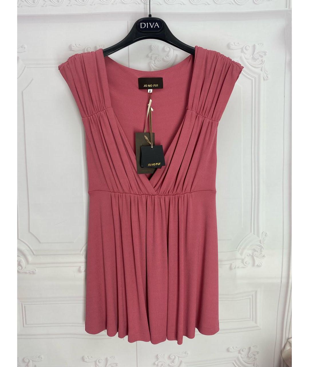 JO NO FUI Розовая вискозная блузы, фото 4