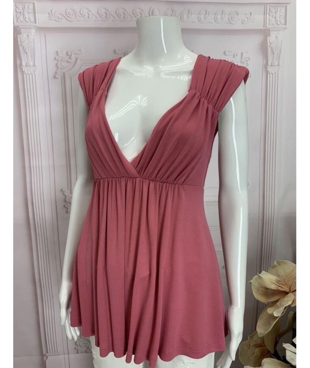 JO NO FUI Розовая вискозная блузы, фото 5