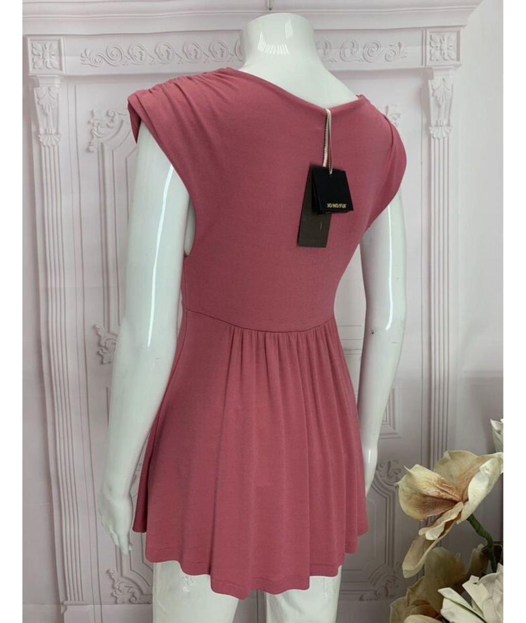 JO NO FUI Розовая вискозная блузы, фото 7