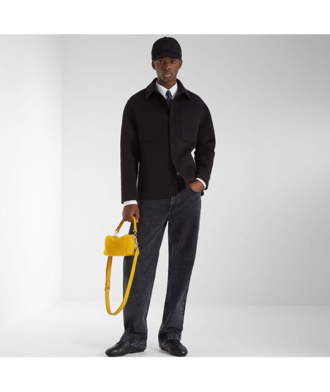 FENDI Черные кожаные низкие кроссовки / кеды, фото 6