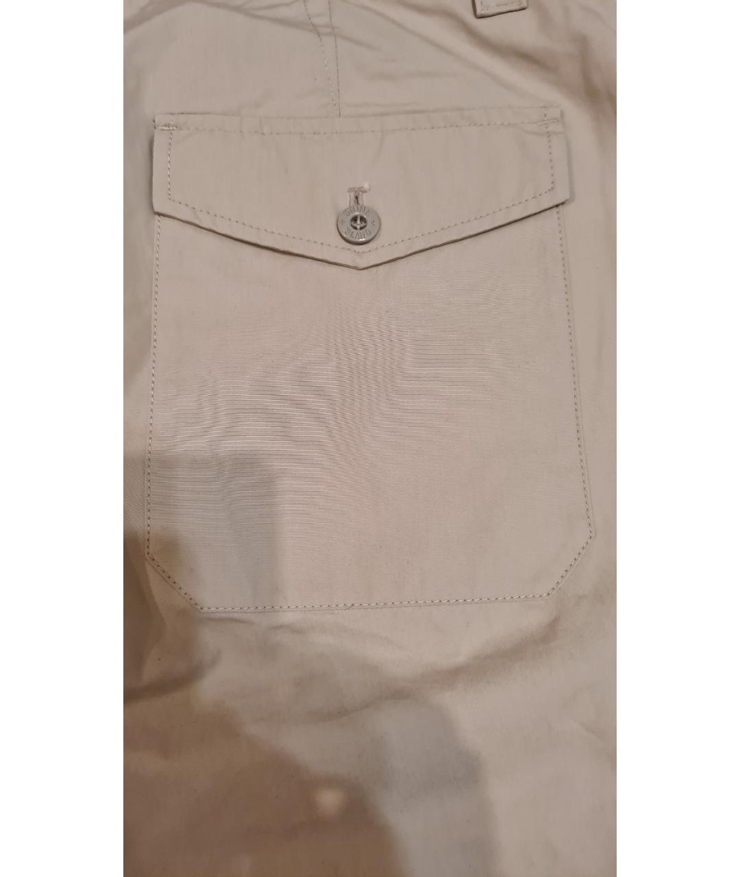 STONE ISLAND Бежевые хлопковые повседневные брюки, фото 8