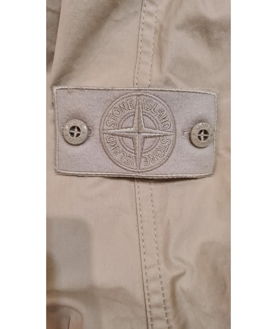 STONE ISLAND Бежевые хлопковые повседневные брюки, фото 5