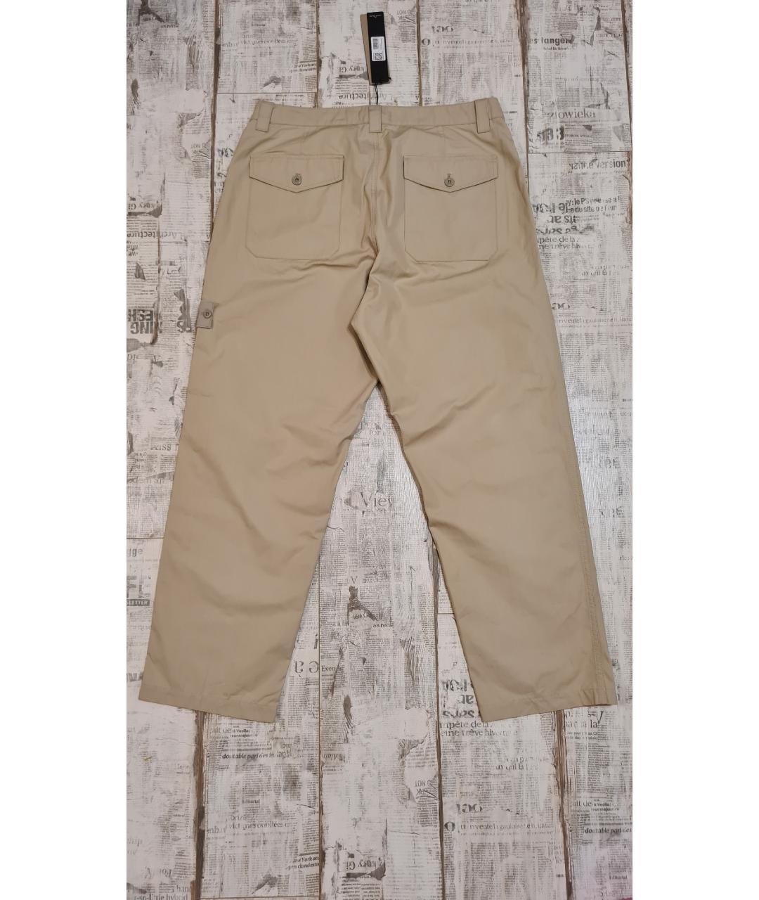 STONE ISLAND Бежевые хлопковые повседневные брюки, фото 7