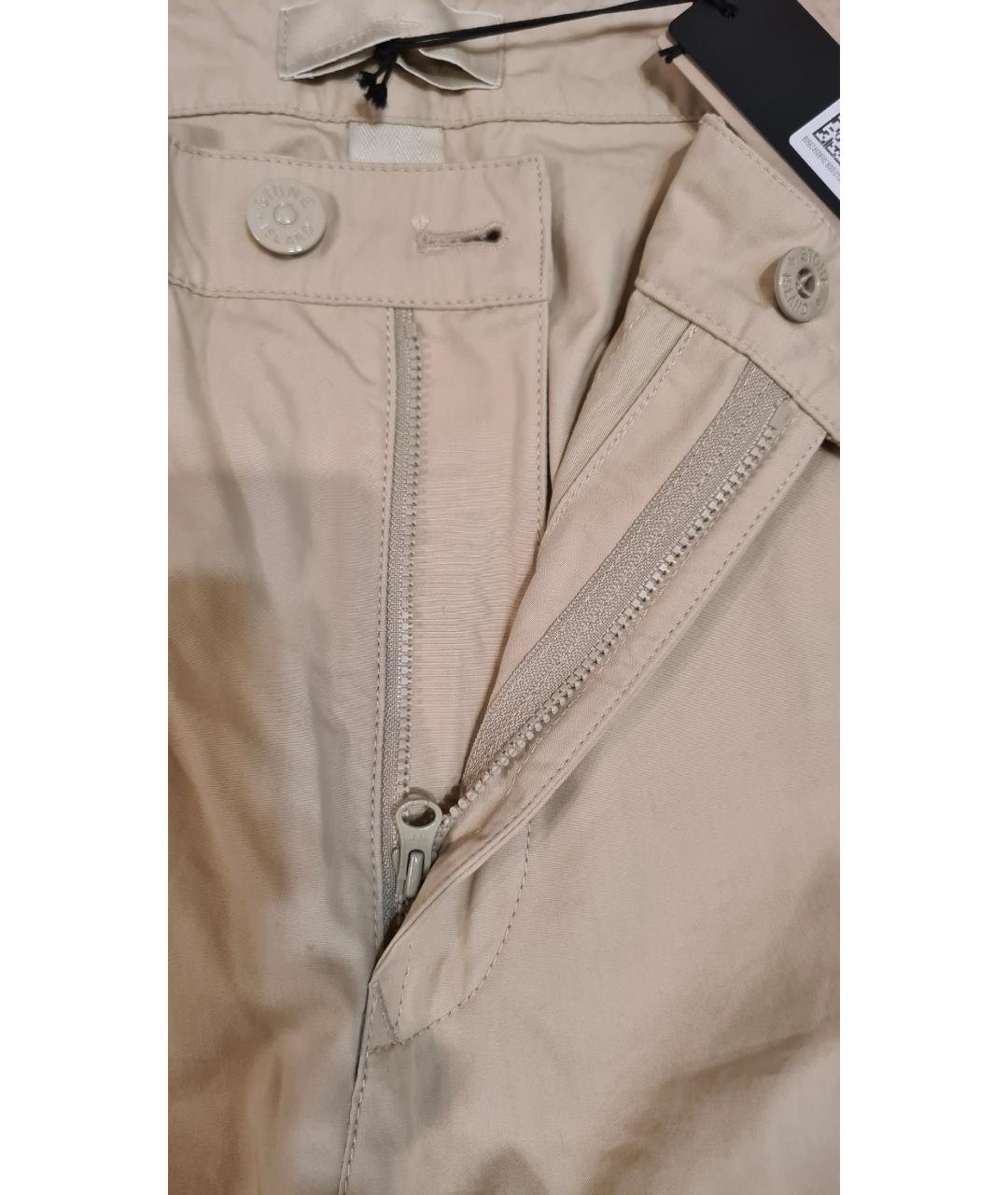 STONE ISLAND Бежевые хлопковые повседневные брюки, фото 6