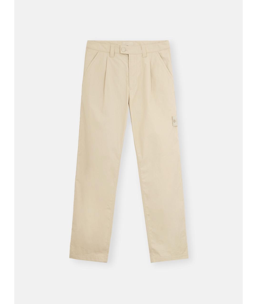 STONE ISLAND Бежевые хлопковые повседневные брюки, фото 10