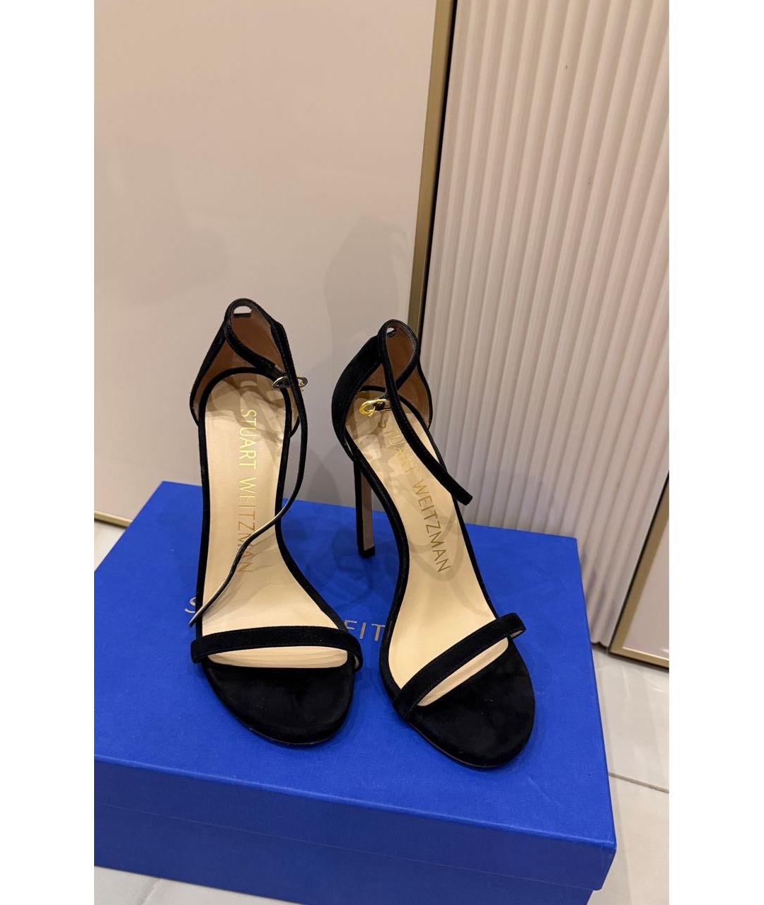 STUART WEITZMAN Черные замшевые босоножки, фото 3